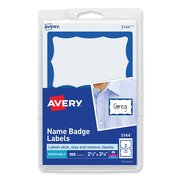 Avery Dennison Name Badge, Blue Border, Printable, PK100 5144